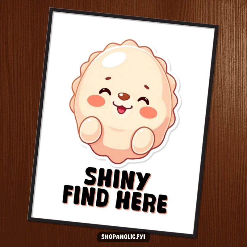 Funny seal poster, winking and smiling while presenting a new shiny purchase, humorous wall art, a delightful gift idea.