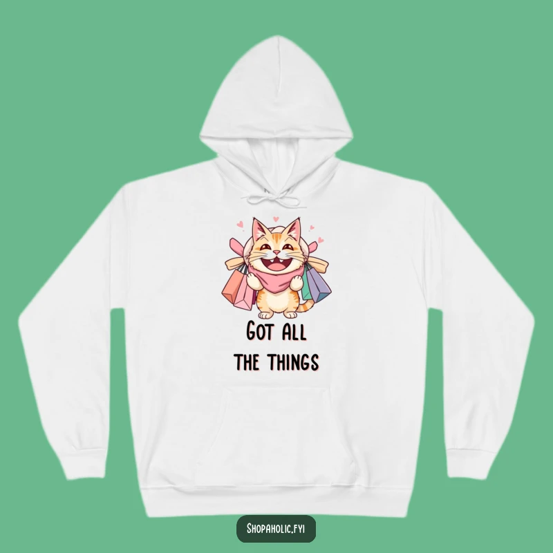 Funny Cat Shopping Hoodie: Cozy Up With Overloaded Feline, Great Funny Gift