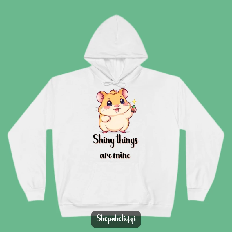 Cozy Funny Hamster Hoodie: Warm Up with This Hilarious Shiny Treasure Design