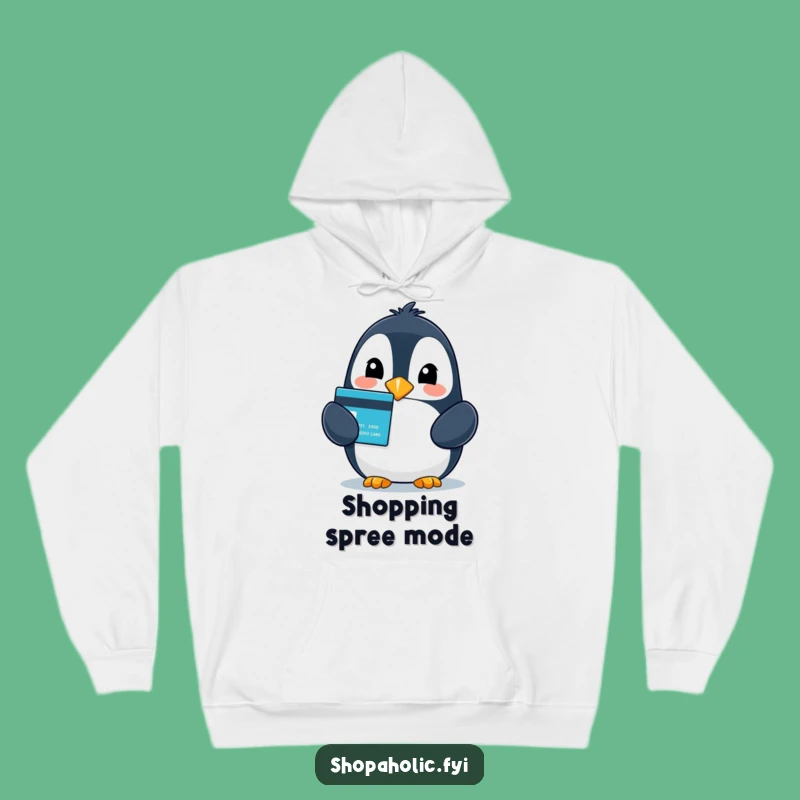 Funny Penguin Credit Card Warm Hoodie - Cozy Gift for Shoppers