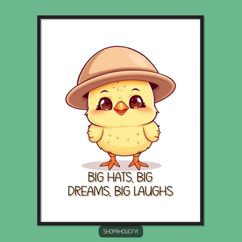 Free Printable Wall Art: Chick in Big Hat, Whimsical Downloadable Decor