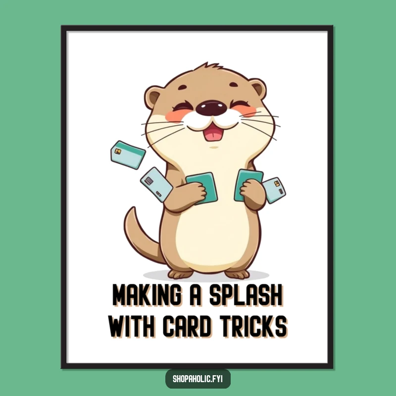 Free Printable Wall Art: Mischevious Otter Spending, Whimsical Downloadable Decor