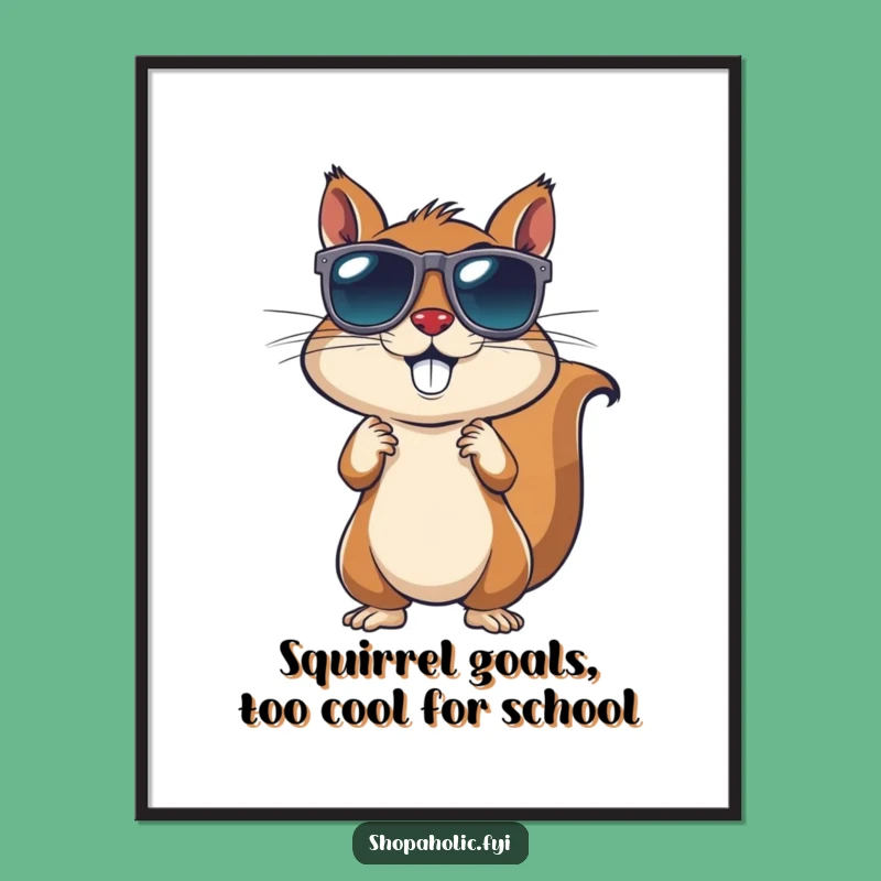 Free Printable Wall Art: Squirrel's Sunglass Stash - Quirky Downloadable Decor