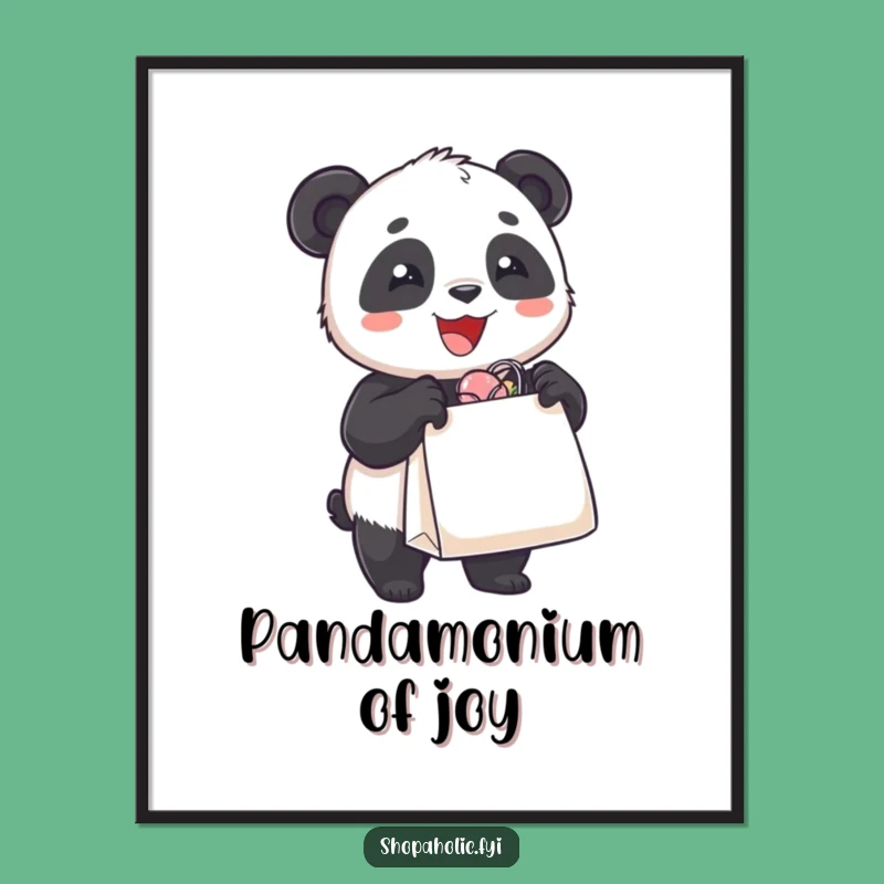 Funny Free Printable Wall Art: Panda Shopping Spree - Downloadable DIY Decor