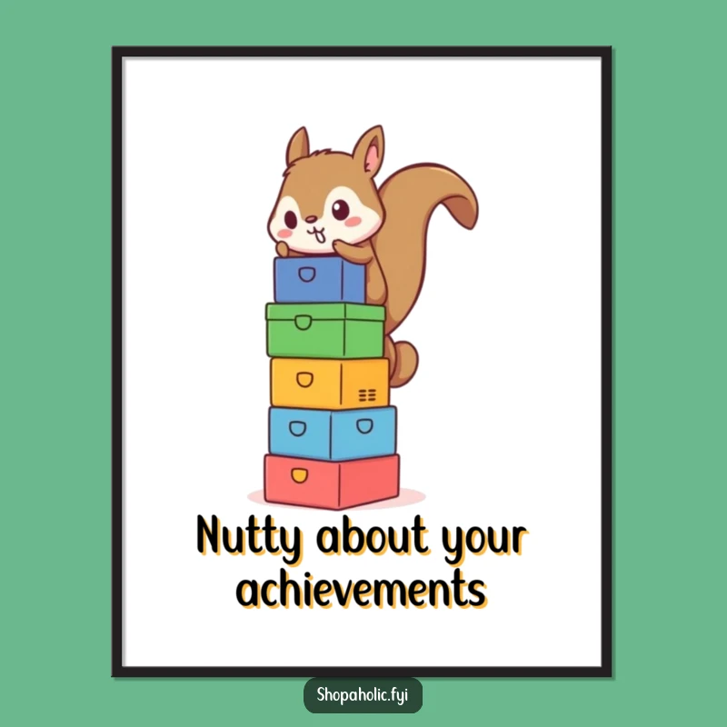 Funny Free Printable Wall Art: Squirrel Stacking Boxes, Whimsical Downloadable Decor