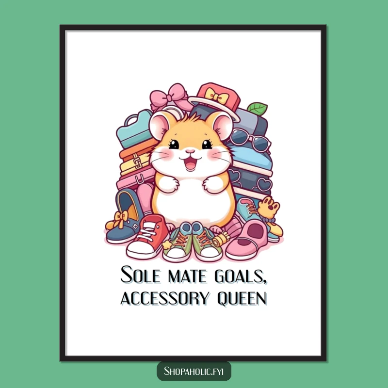 Free Printable Wall Art: Hamster's Shoe Obsession - Quirky Downloadable Decor