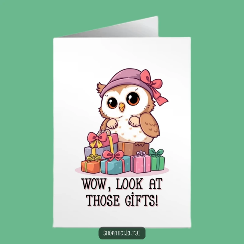 Free Printable Congrats Card: Owl's Gift Curiosity, Hilarious Downloadable Message!