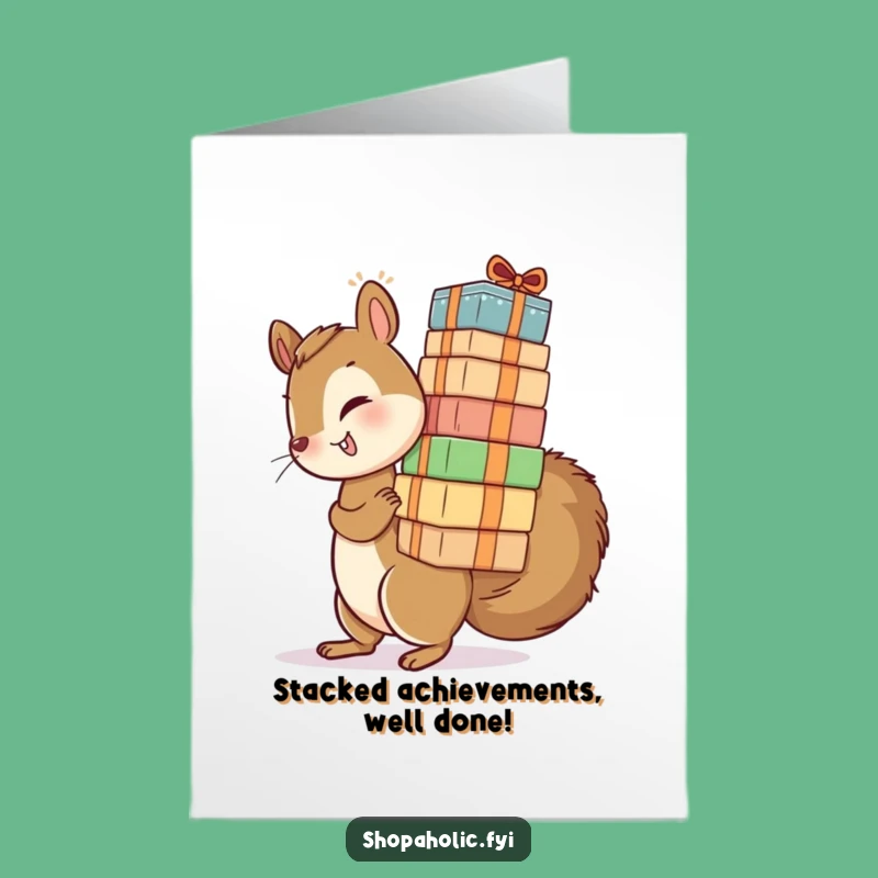 Free Printable Congrats Card: Squirrel's Ambitious Haul, Hilarious Downloadable