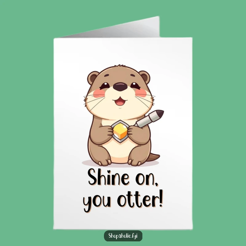 Free Printable Otter Congrats Card: Happy Accessory Design Downloadable Gift