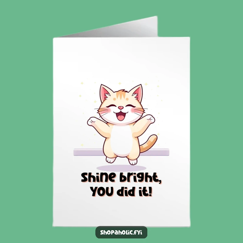 Free Printable Congrats Card: Cat's Dazzling Success, Hilarious Downloadable Gift