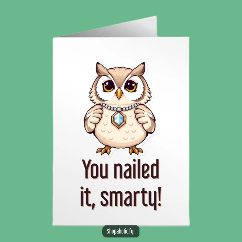 Free Printable Congrats Card: Owl's Jewel Achievement - Funny Downloadable Gift