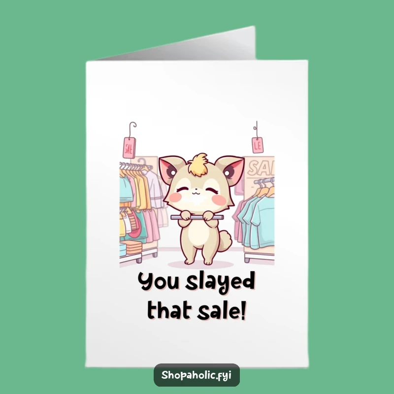 Free Printable Congrats Card: Dramatic Creature Sale Fan - DIY Download