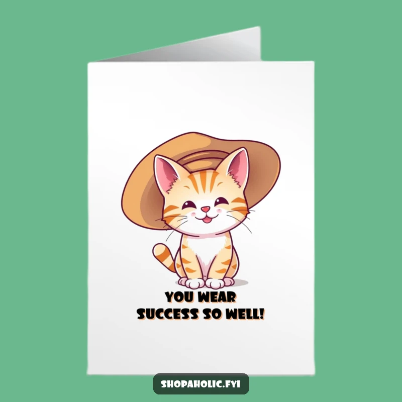 Free Printable Cat Congrats Card: Hilarious Downloadable Gift for a Stylish Win!