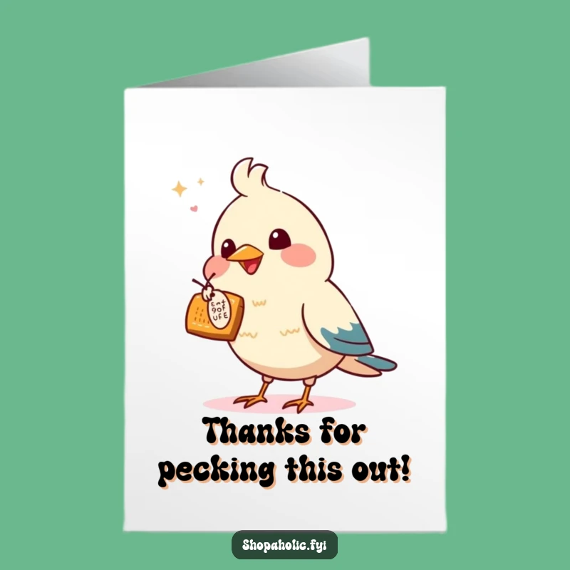 Free Printable Thank You Card: Bird Finds a Deal - Downloadable Gratitude Gift