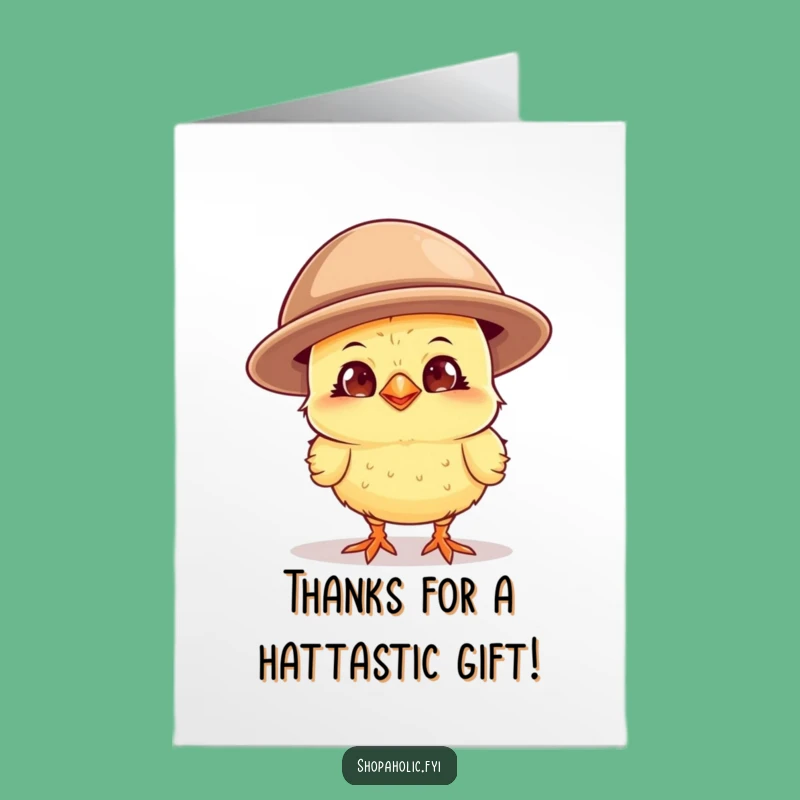 Free Printable Thank You Card: Chick in Big Hat, Humorous Gift