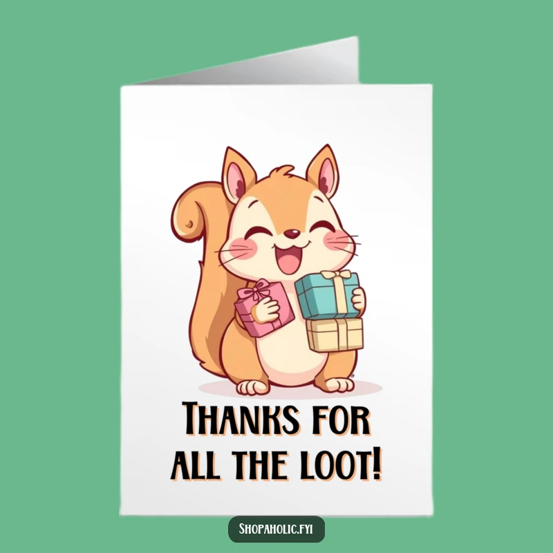 Free Printable Thank You Card: Squirrel's Gift Gratitude, Funny Downloadable Thanks!