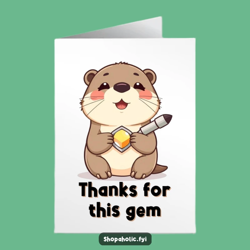 Free Printable Otter Thank You Card: Happy Accessory Design Downloadable Gift