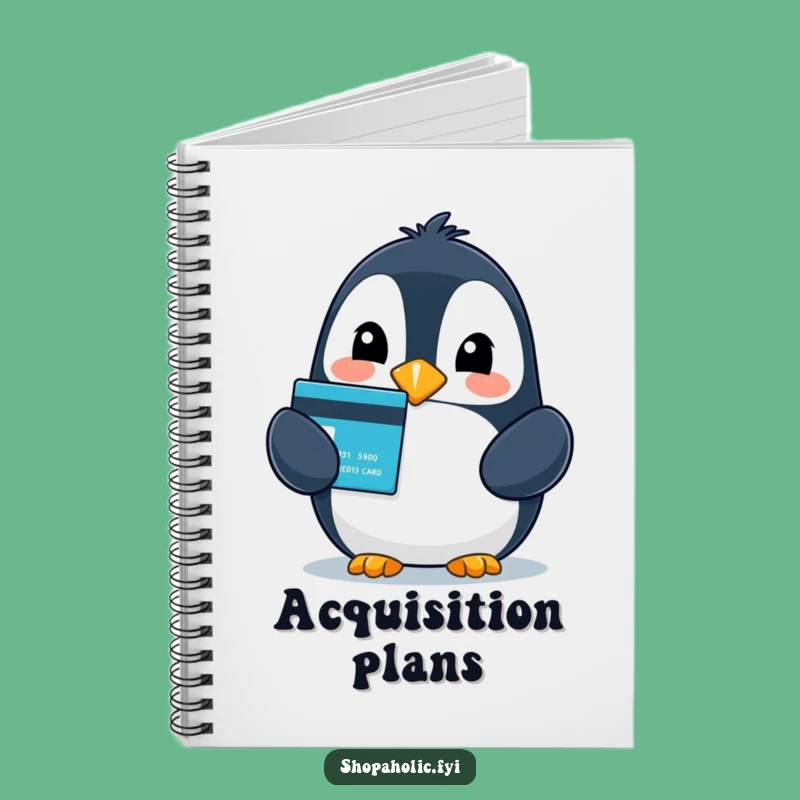 Funny Penguin Credit Card Journal - Gift for Shoppers & Writers