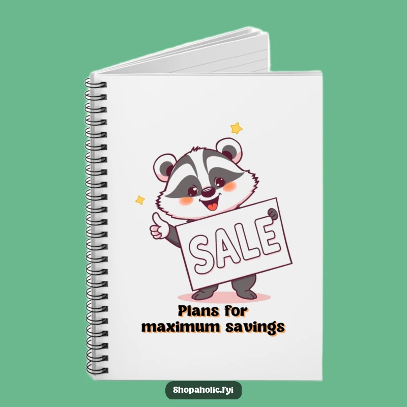 Funny Badger Sale Hunter Notebook - Jot Down Deals and Ideas
