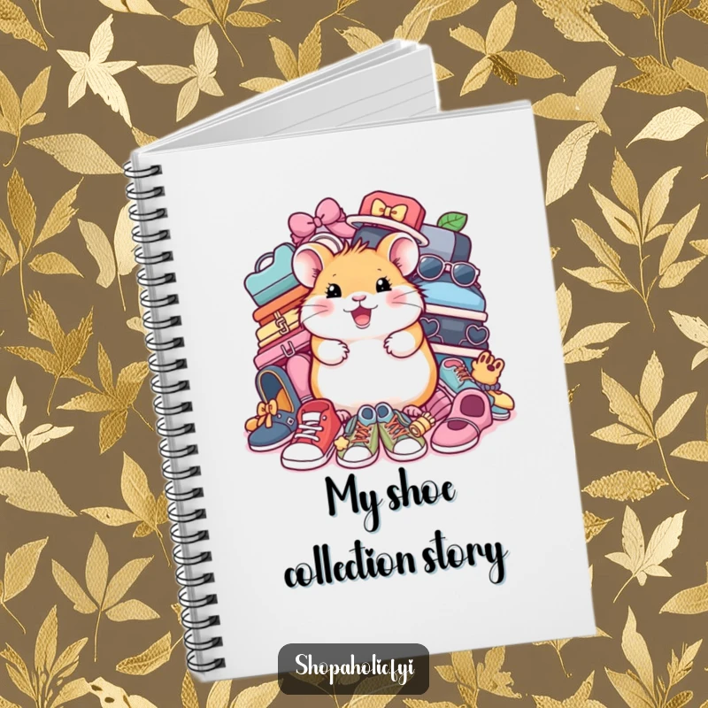 Funny Hamster Shoe Notebook: A delighted hamster surrounded by shoes and accessories, perfect for fashion planning. Stylish and organized.