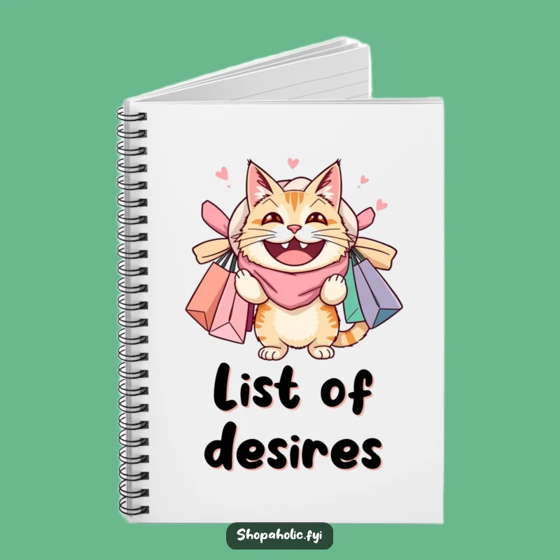 Funny Cat Shopping Notebook: Jot Down Ideas With Overloaded Feline, Perfect Gift