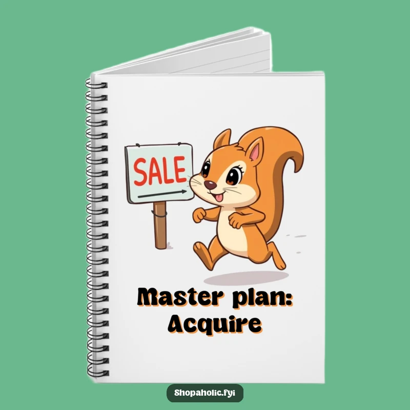 Funny Squirrel Sale Planner Notebook - Jot down deals with this determined funny gift!