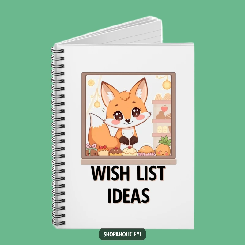Funny Fox Notebook: Journal with wide-eyed fox and tasty treats, perfect for notes.