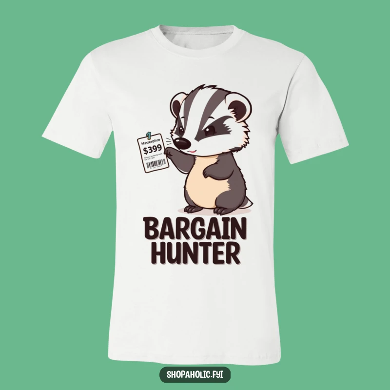 Funny Badger Deal Seeker T-Shirt - Hilarious Gift for Shoppers