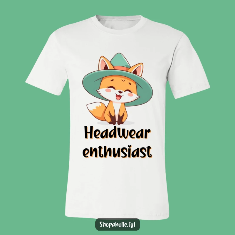 Funny Fox's Big Hat T-Shirt - Quirky Animal Style Gift