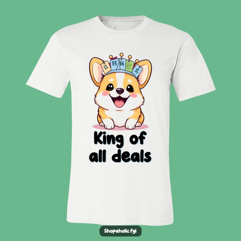 Funny Corgi Price Tag Crown T-Shirt: Hilarious Tee for Dog Moms and Dads