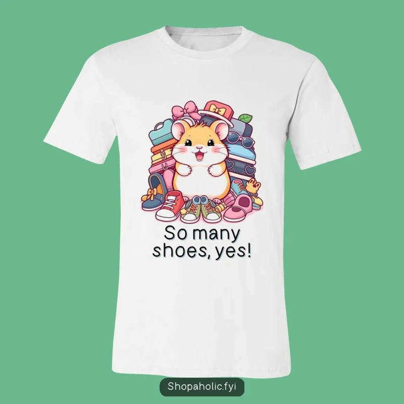 Funny Hamster Shoe T-Shirt: Cheerful Critter Fashion Apparel, Hilarious Gift