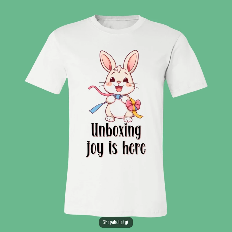 Funny Bunny T-Shirt: Unwrapping Excitement Tee, Ideal Gift for Joyful Souls