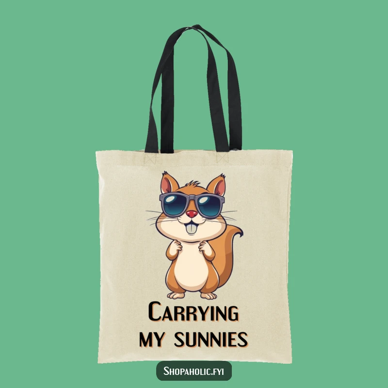 Funny Squirrel Sunglasses Tote Bag: Energetic Style Carry-All, Perfect Gift