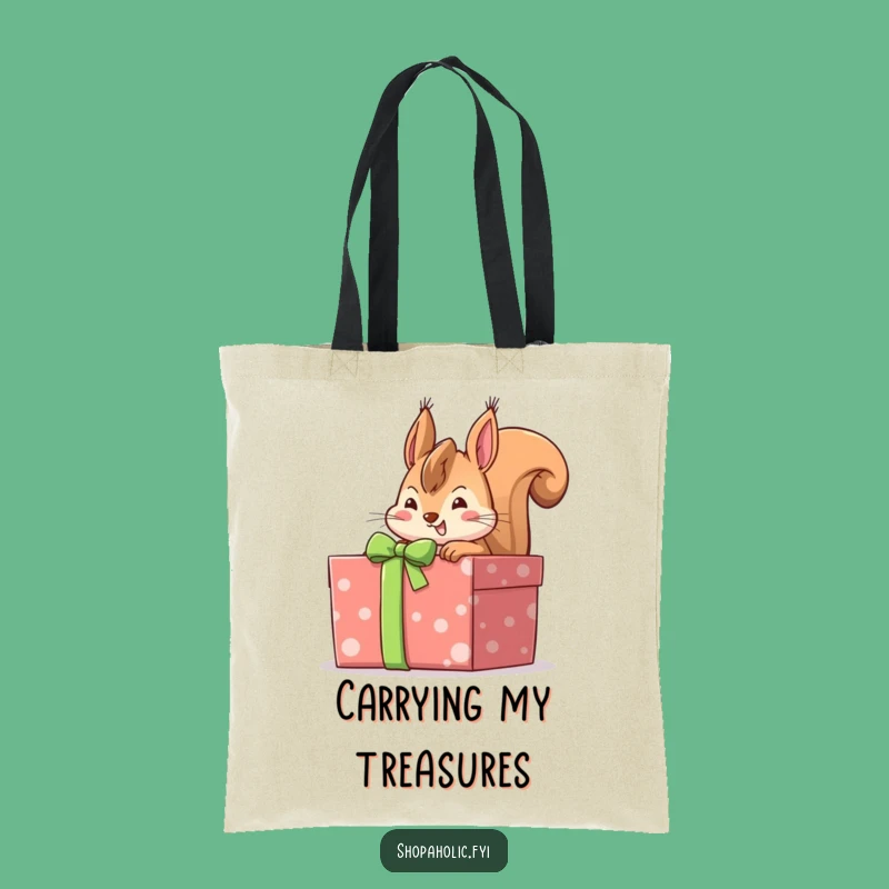 Funny Squirrel Gift Box Tote Bag: Carry Your Treasures with Hilarious Woodland Style