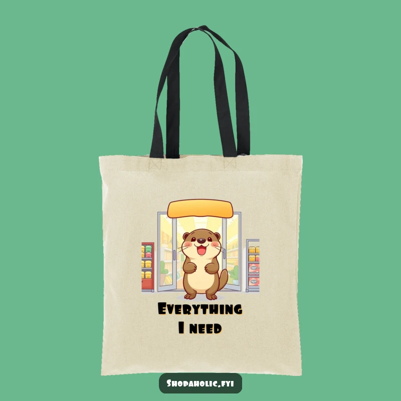 Funny Otter Tote Bag: Delighted Shopper for Your Haul
