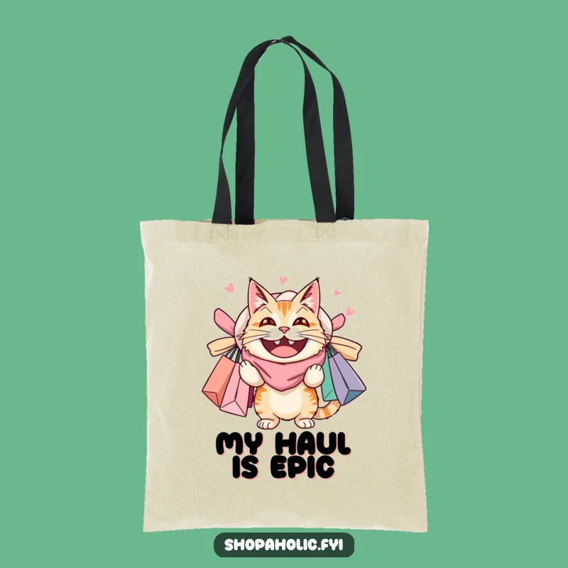 Funny Cat Shopping Tote Bag: Carry Your Haul With Overloaded Feline, Funny Gift