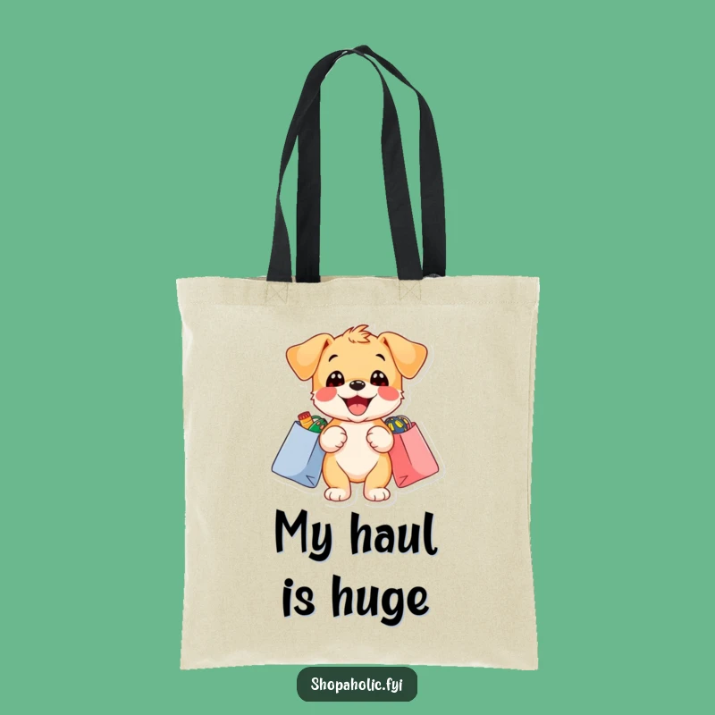 Funny Puppy Shopping Tote Bag: Carry Your Finds, Delighted Dog Haul Gift